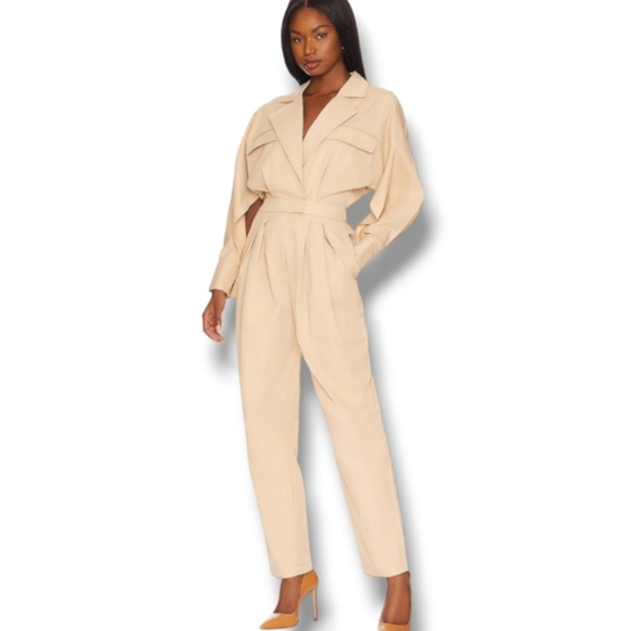 L'Academie Revolve Piper Jumpsuit in Khaki Size Small - Picture 1 of 16